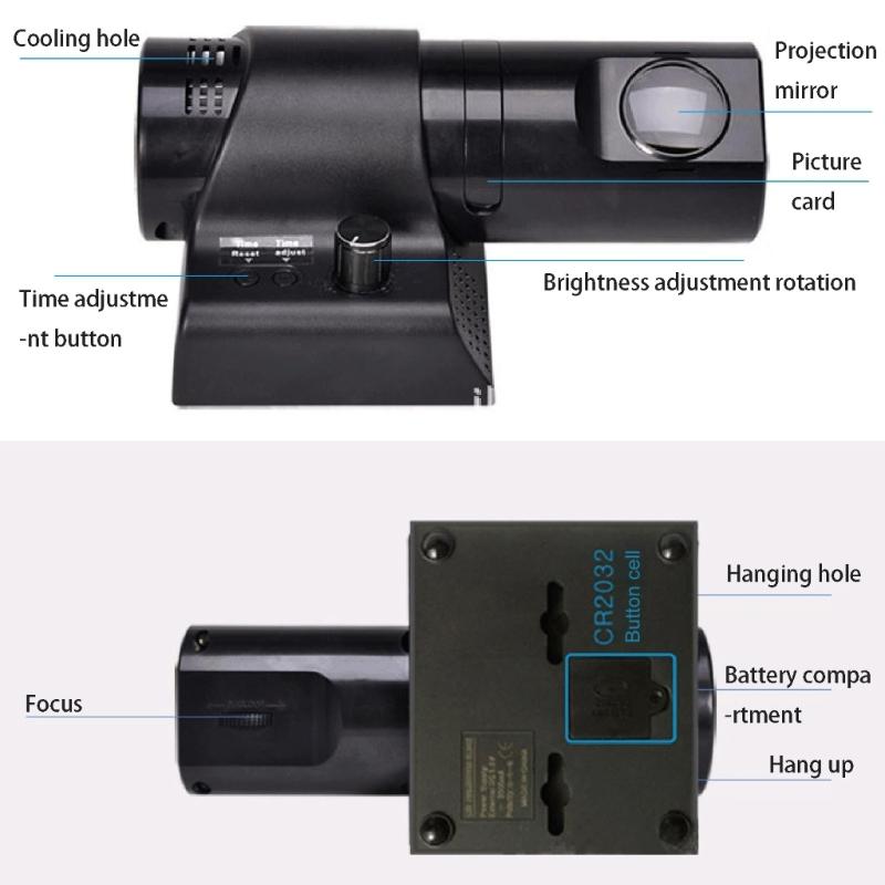 LED Analog Projection Clock with Roman and Arabic Numerals Dials Adjustable Brightness for Easy Nighttimes Viewing