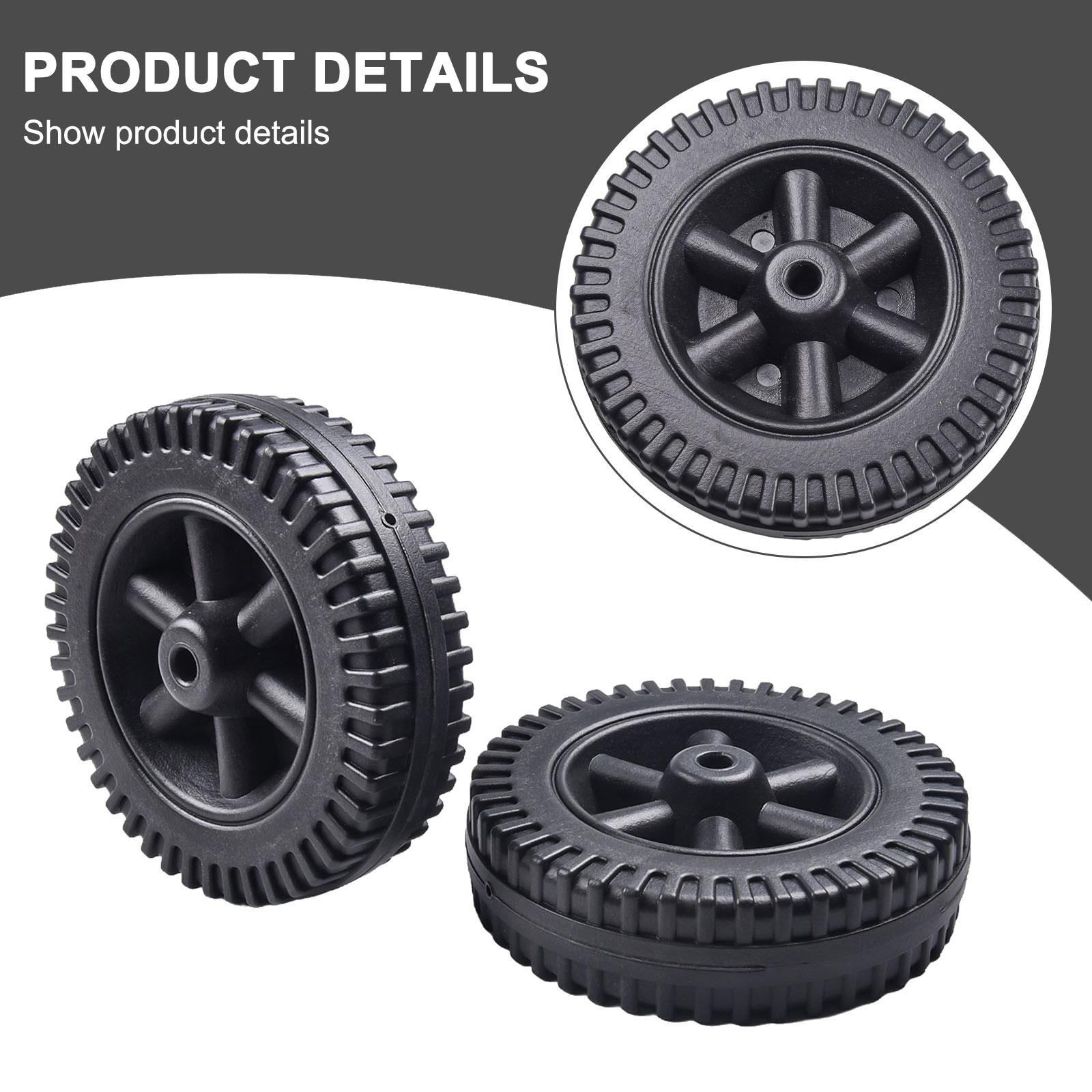 

2pcs Grill Wheels Grill Wheels BBQ Grill Wheel Heat-resistant Hole Diameter 8-10mm Plastic Material Wear-resistant чорний