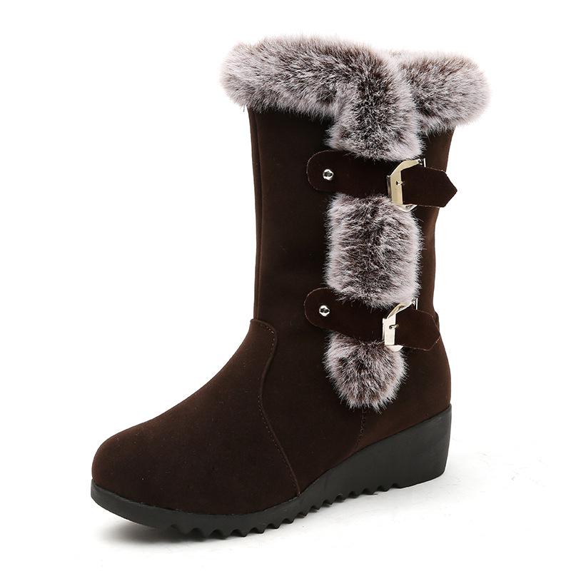 Moda Mujer Botas de Nieve Cuña Tacón Cinturón Hebilla Tubo Alto Botas de  Algodón para Mujer comprar a buen precio — entrega gratuita, reseñas reales  con fotos — Joom