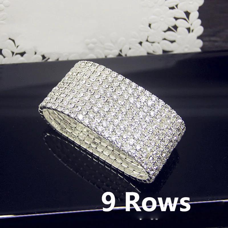 Brățară Elastică de Lux Albă Completă cu Cristal Cubic Zirconiu AAA Strălucitoare cu Strasuri Gheață Brățară de Damă pentru Femei Bijuterii de Nuntă
