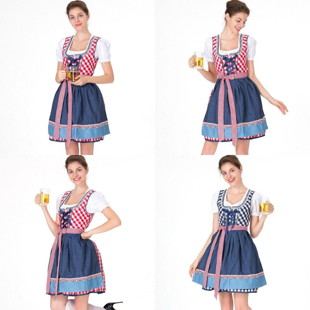Oktoberfest Plain Dress Costume For Women Featuring Charming Vintage Style Design