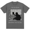 I Do Not Think Therefore I Do Not Am T Shirts Funny Black Cat Meme 90s Vintage Style T-shirts Men Women Oversized Cotton T-shirt