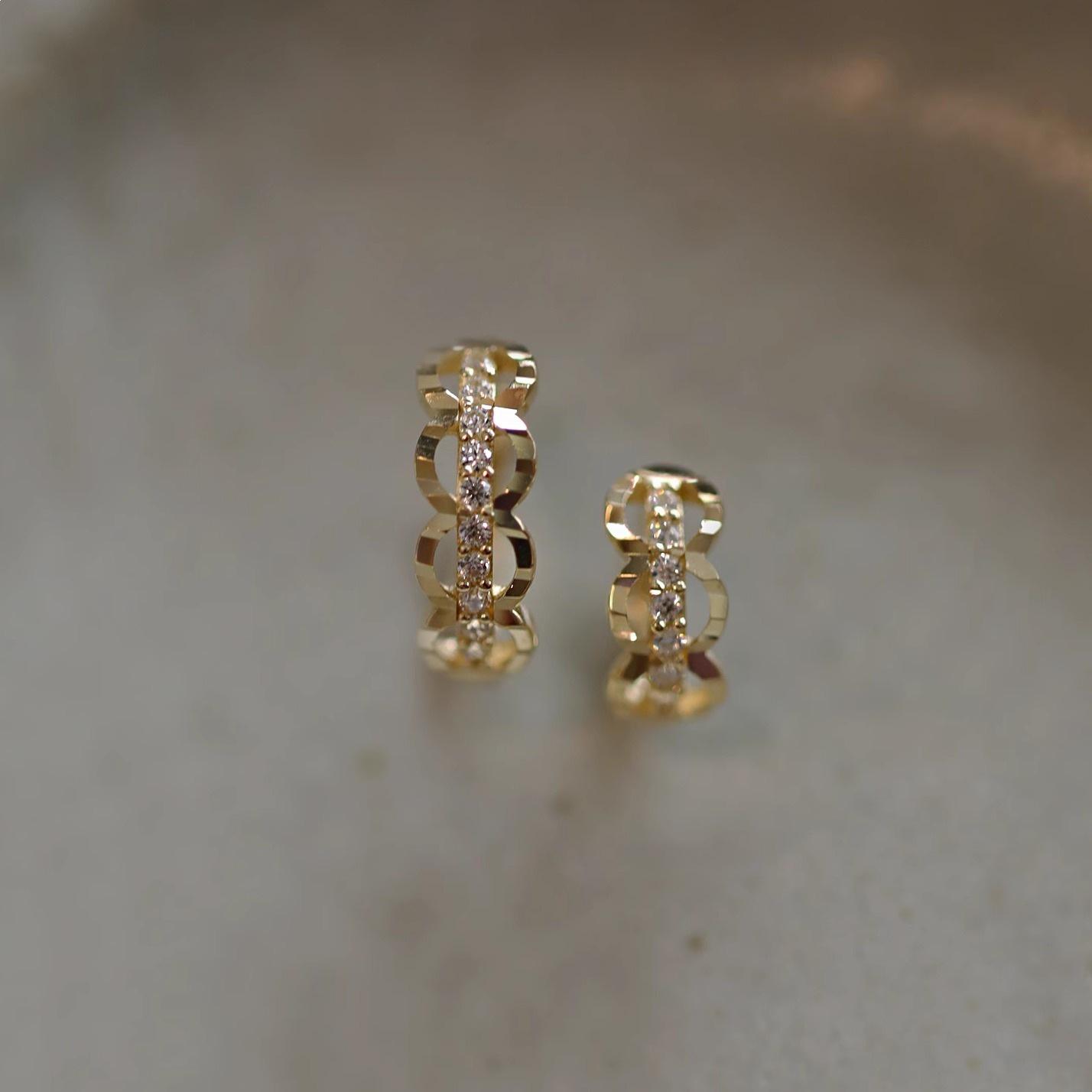 14K Gold-Plated S925 Sterling Silver Butterfly Lace Ear Cuff Small 14K Gold Pair