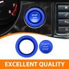 Blue Keyless Engine Push Start Button W/ Ring For Land Rover Accessories