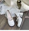 Black French small fragrant style thick heel high heels women's 2025 new summer retro versatile Mary Jane small leather shoes