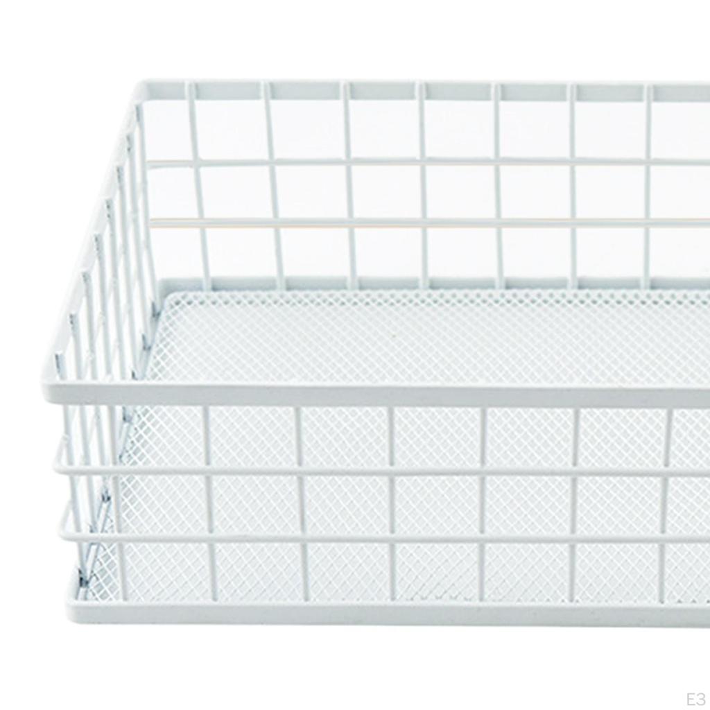 Desktop Iron Storage Basket, Metal Wire Fruit Basket,Multi Purpose for