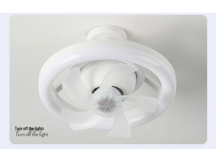 LED RGB Ceiling Fan Light with Remote Control, E27 Base, Dimmable, 360° Rotation for Bedroom