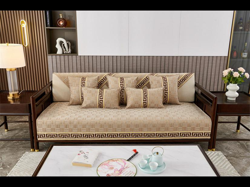 Husă de pernă pentru canapea din lemn masiv de chenille - anti-alunecare, pentru toate anotimpurile, stil chinezesc nou.