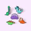 Mini Dinosaur Collection Enamel Pin Funny Brooch Cartoons Badge For Bags Jeans Hoodies Denim Lapel Pin Jewelry Kids Best Gift