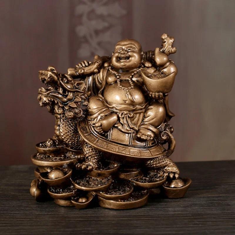 1Pc Laughing Buddha Statue Chinese Feng Shui Money Maitreya  Sculpture Figurines Ornaments Gift For Home Decoration