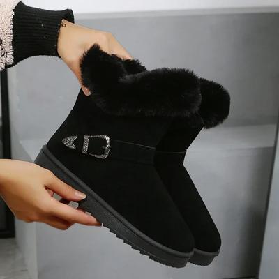 Pluszowe Ciepłe Botki do Kostki Kobiety Lekkie Antypoślizgowe Płaskie Buty dla Kobiet Zamszowe Wodoodporne Zimowe Śniegowce Botas De Invierno Para Mujer