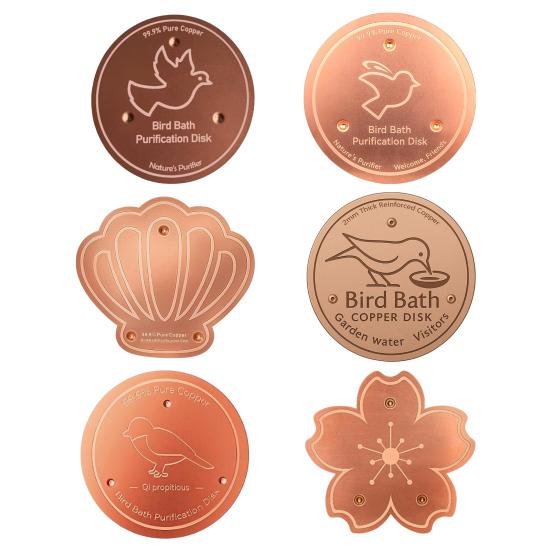 Bird Bath Copper Disk 0.8mm Thick Copper Cleaning Disk Birdbath Cleaner with Triple-Point Support for Physical Safe Clean Water Birdbath Bowl