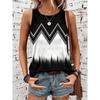 Summer Fashion New Women's Casual Sleeveless Round Neck Printed Top