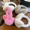 Solid Color Winter Earflap Windproof Women Ear Cover Cute Love Heart Plush Earmuffs  Winter