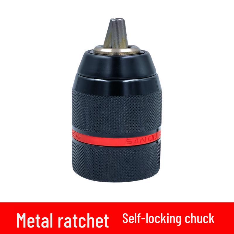 Three Gull Ratchet Self-Locking All-Metal Drill Chuck, 10mm and 13mm Cordless Compatibility