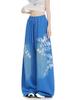 Women's Retro Gradient Letter Print Wide-Leg Jazz Sweatpants