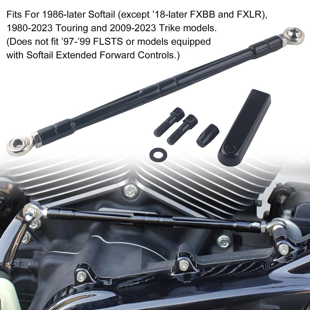 Motorcycle CNC CUT Shift Linkage Shifter Link Round Rod For Harley Softail Fat Boy Breakout Touring Street Electra Road Glide