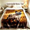 Cat Theme Custom Blanket Personalized Name & Text Customized Soft Warm Throw Blanket Home Decor