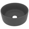 Luxury Round Wash Basin Matte Dark Grey 40 X 15 Cm Ceramic