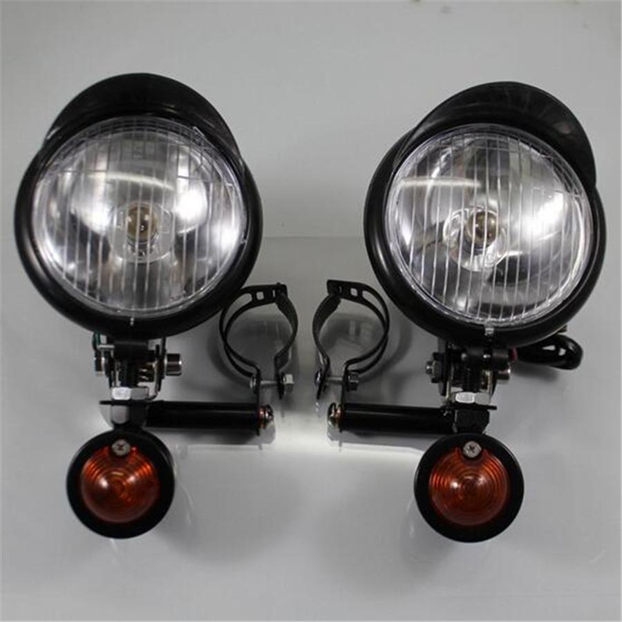 Chrome Plated Fog Lamp Set For Cruising Motorcycle