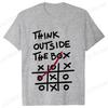 Retro Men's T-Shirt Think Outside The Box Print Short Sleeve T-Shirt Summer Casual Tees Top Loose Oversized T-Shirt for Men