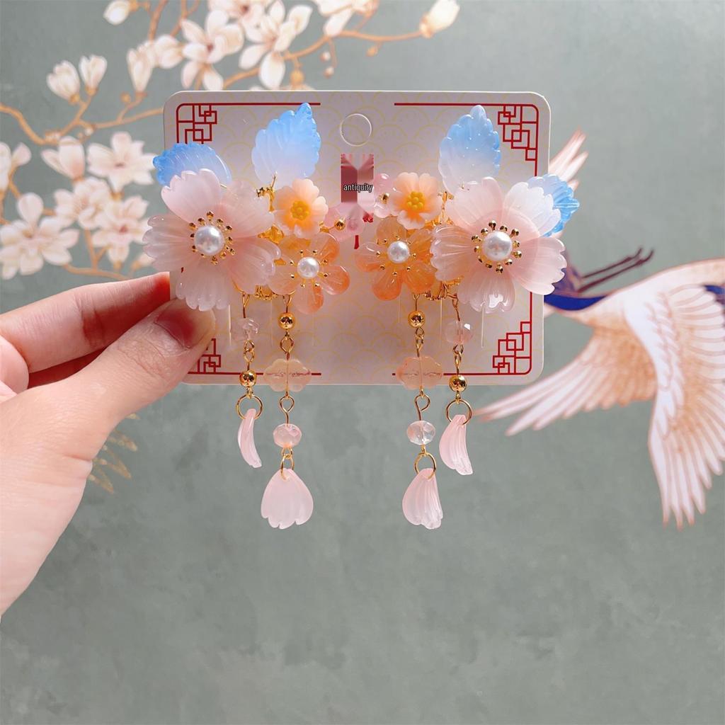 Ancient-Style Hanfu Hair Accessories: Tassels & Chinese Hairpins for Girls' Costumes