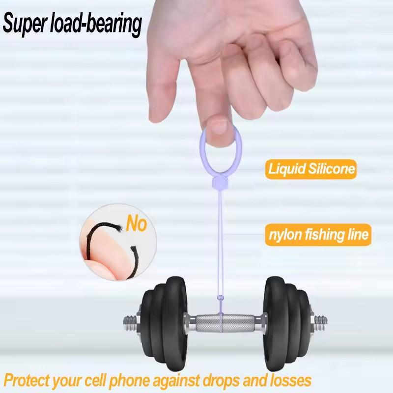 Anti-lost Mobile Phone Pendant Finger Ring Short Silicone Lanyard Silicone Pendant Ring Soft Multicolor Keychain Keys Cord