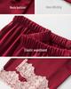 Women's Red Year of the Rat Ice Silk Pajamas - Long Sleeve, Festive Wedding Homewear for Spring/Autumn.