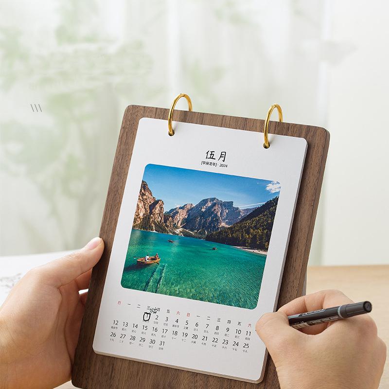 Desktop Calendar Business Office Desktop Creative Literary Wooden Calendar Work Note Calendar