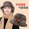 In the Elderly Lady Hat Autumn and Winter Mother Old Lady Woolen Grandmother Old Man Warm Bucket Hat Cotton Hat