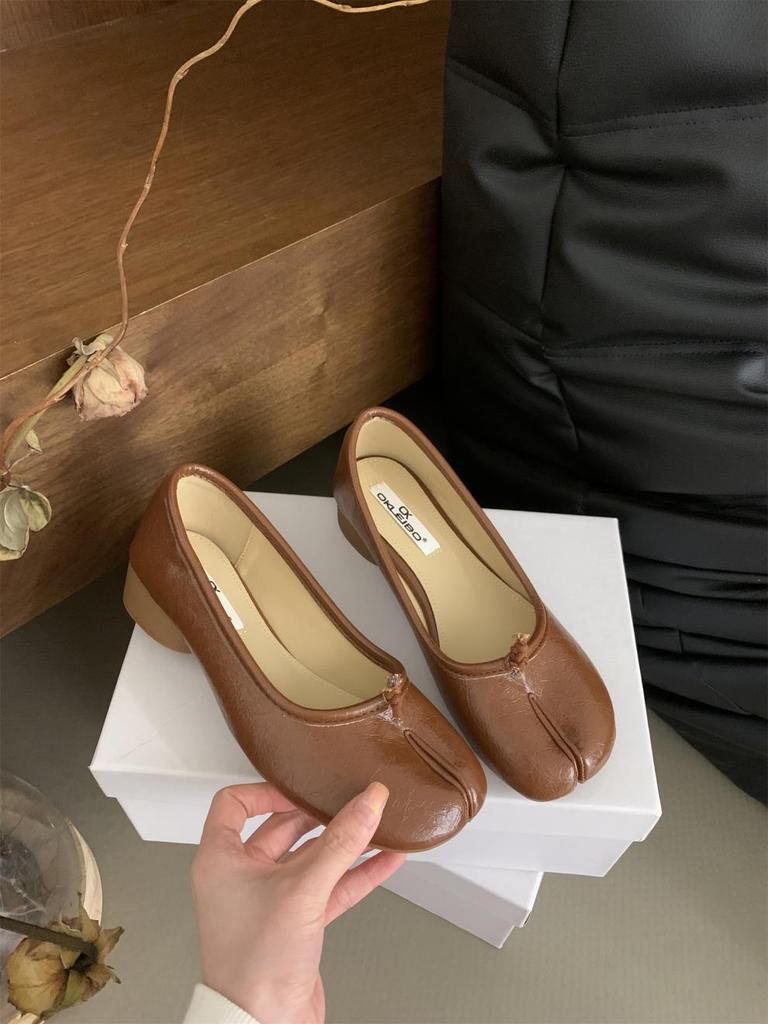 Fashion IPPEUM Split Toe Shoes Gold Women Mary Janes Ballerina Flats Shoes Leather Dress Summer Silver Ballet Shoes