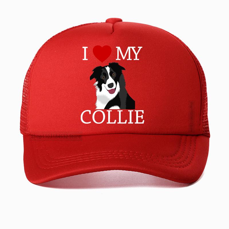I Love My Border Collie Dog Print Baseball Cap Birthday Gift Cartoon Golf Hat Unisex Adjustable Snapback Adjustable