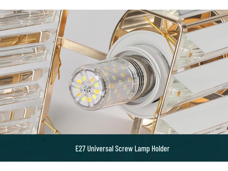Elegant Gold Crystal Chandelier for Corridor, Balcony, or Cloakroom - Surface-Mounted Decorative Downlight