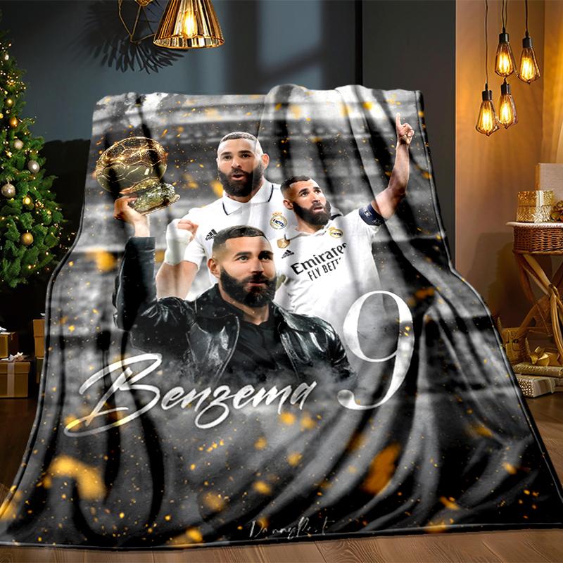 Real Madrid Karim Forever Blanket Lightweight Ideal Bedding Blanket Perfect for Travel, Camping, Living Rooms, Offices, Sofas, Fan Christmas gift