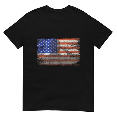Military Patriotic American Flag Print On Back TShirt