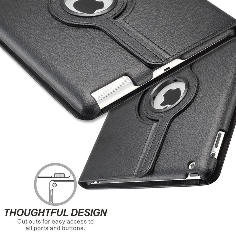 For iPad 2 iPad 3 iPad 4 Case 360 Degree Rotation PU Leather Stand Cover A1395 A1396 A1397 A1416 A1430 A1403 A1458 A1459 A1460