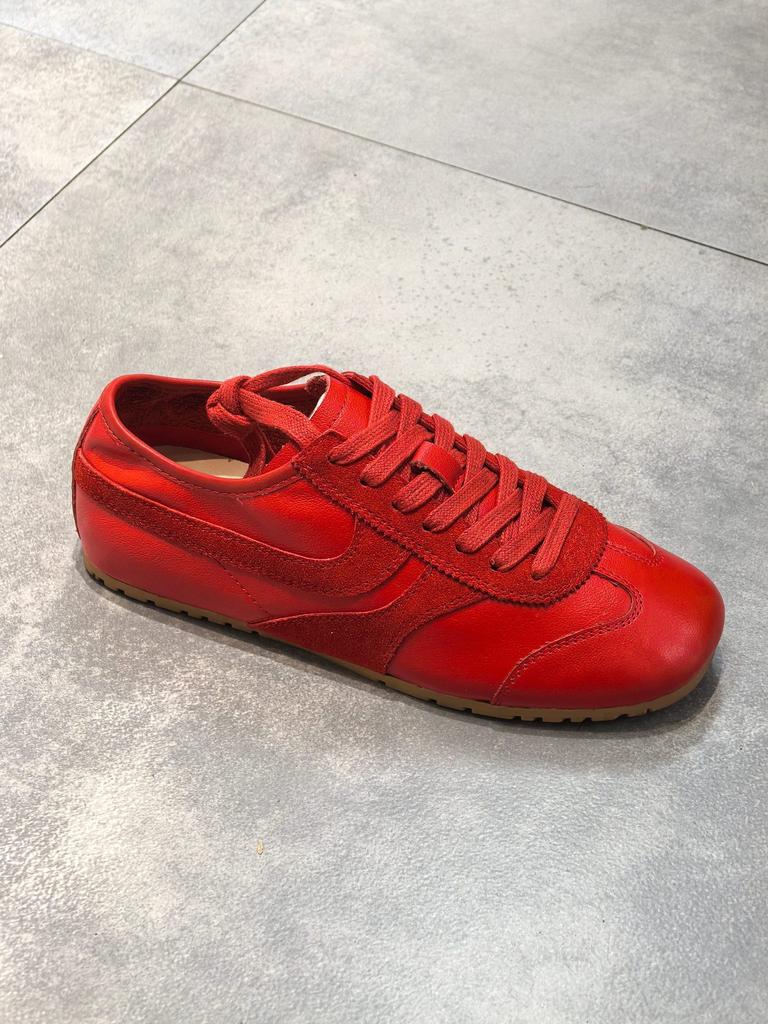 Washed Cowhide~ 2025 Summer Square Head Single Shoes Women's Soft Soles Light and Not Tired Feet German Training Shoes Flat Shoes Casual Shoes