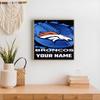 Denver Broncos Logo Personalized Text Diamond Painting Round Diamond Mosaic Rhinestones Diamond Embroidery Craft Kit Wall Decor Without Frame