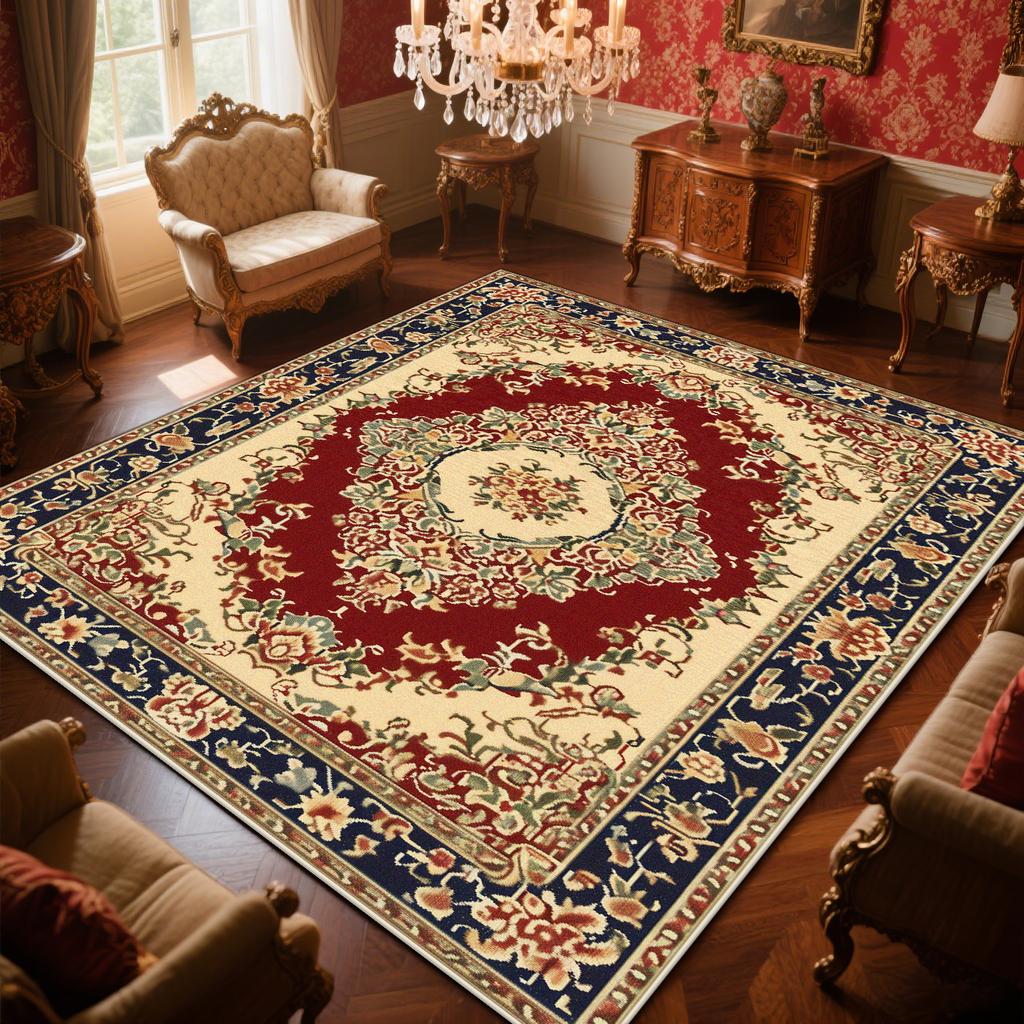 Tappeto Persiano di Lusso Rosso Soggiorno Tappeto di Grandi Dimensioni Antiscivolo Tappetino Tavolini da Caffè Decorazione Casa Camera da Letto Tappeto Salotto 200x300cm