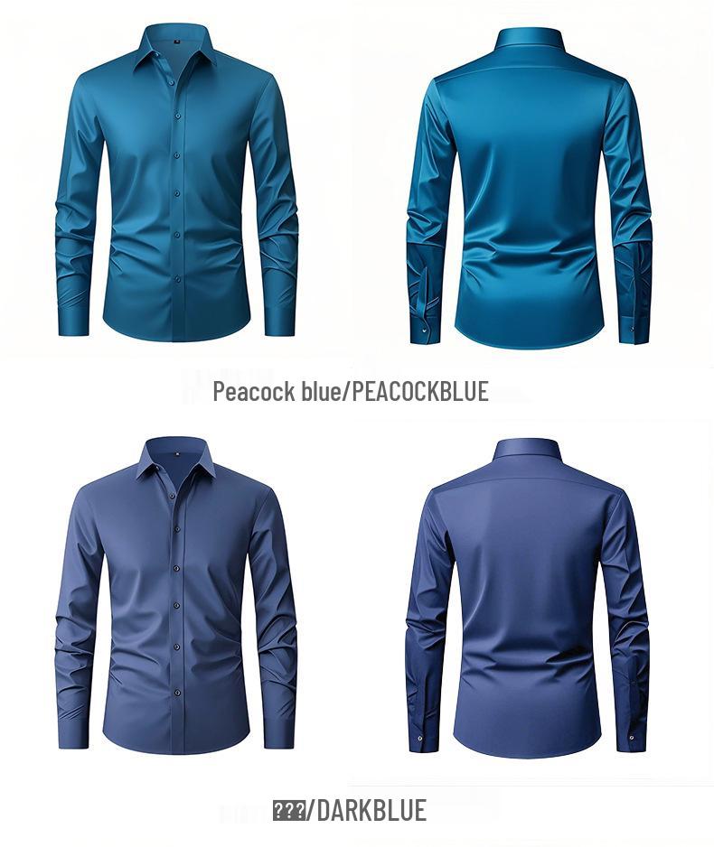 Men's Four-Way Stretch Wrinkle-Resistant Plus Size Shirt