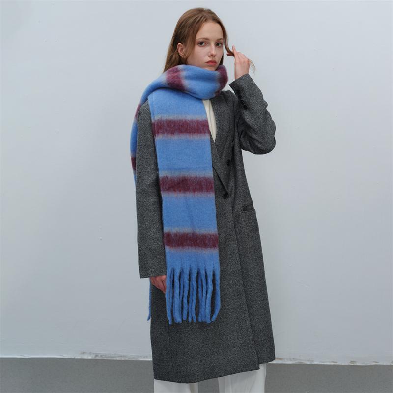 Cashmere Feeling Plaid Scarf Women Winter Thicken Warm Big Shawl Pashmina Tassel Scarves Soft Blanket Bandana Thick Muffler