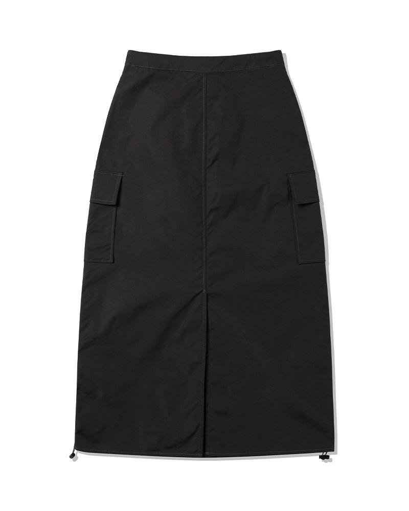 Moa Shirred Cargo Maxi Skirt (Charcoal)