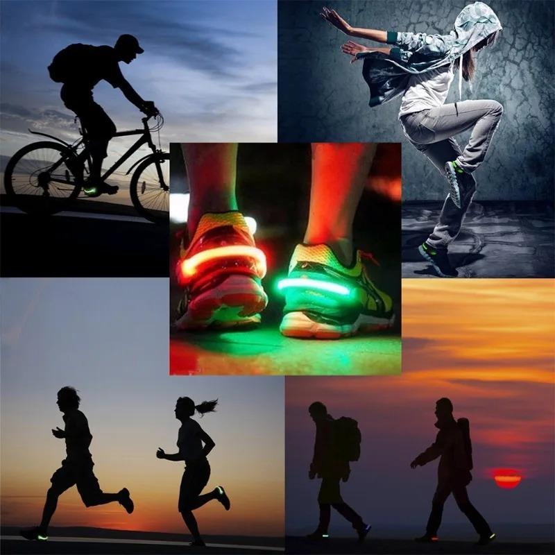 LED Luminous Shoe Clip Light Outdoor Running Cycling Bicycle RGB Novelty Lighting Safety Night Warn Lamp Glowing