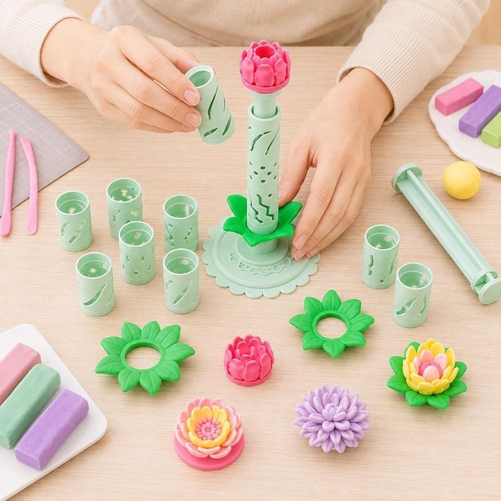 Reusable Modular Clay Bloom Maker Modular Petal Mold Set  DIY Flower Making