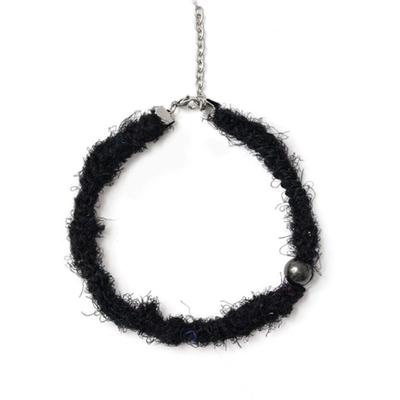 Charmeeze [Handmade] Crochet Silk Yarn Choker (Black)