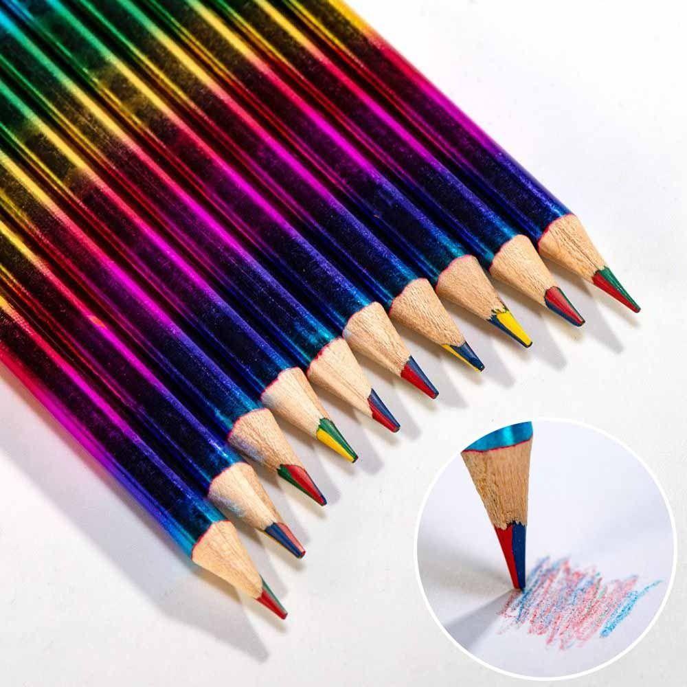 12Pcs Drawing Colored Pencil Set Painting Multi-color Pen Graffiti Rainbow Pencils School Supplies
