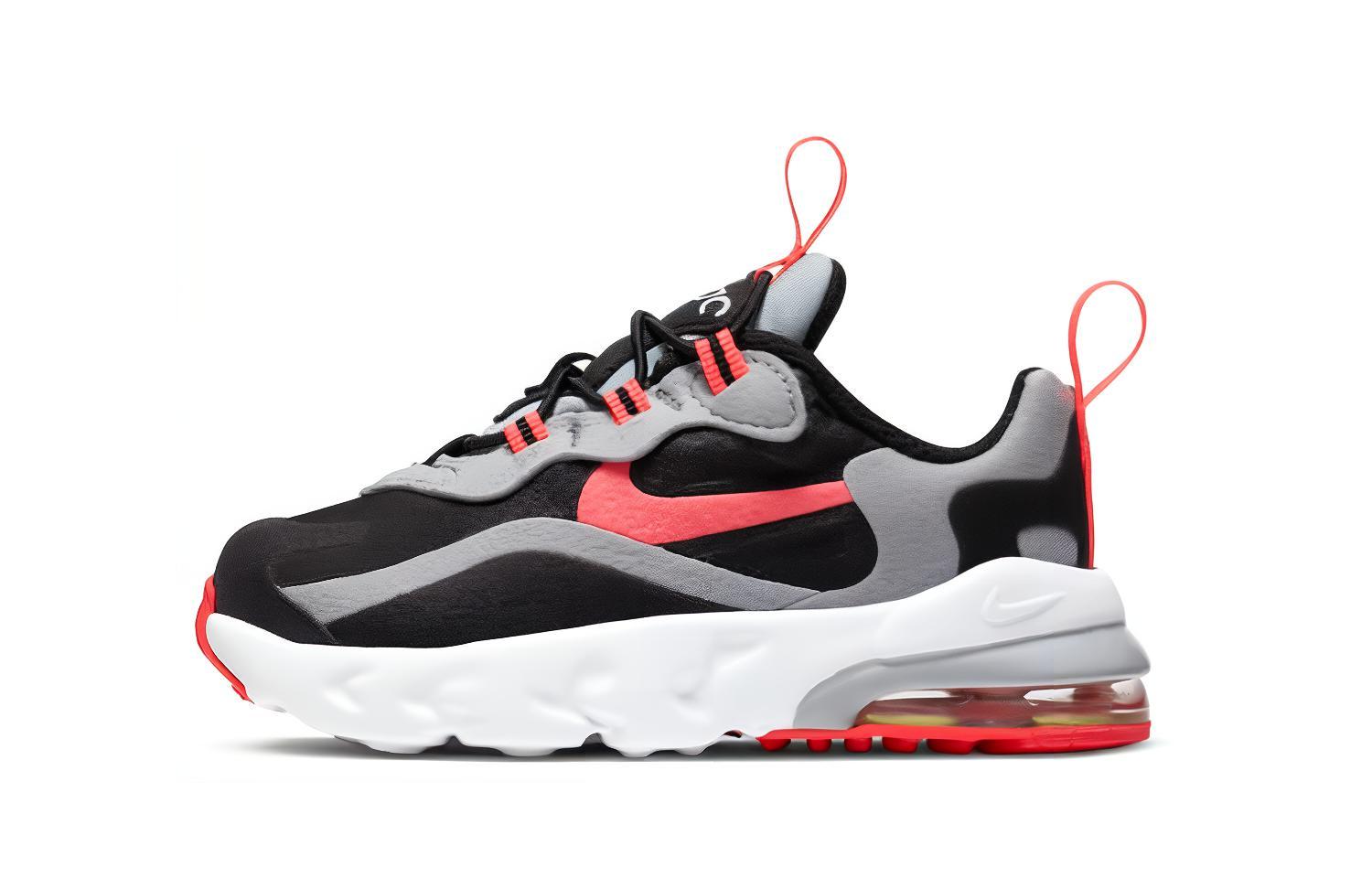 

Nike Air Max 270 RT Амортизація, Стійкі до стирання Низькі Бігові Кросівки Чорний Сірий Червоний Для Немовлят та Малюків CD2654-019 22