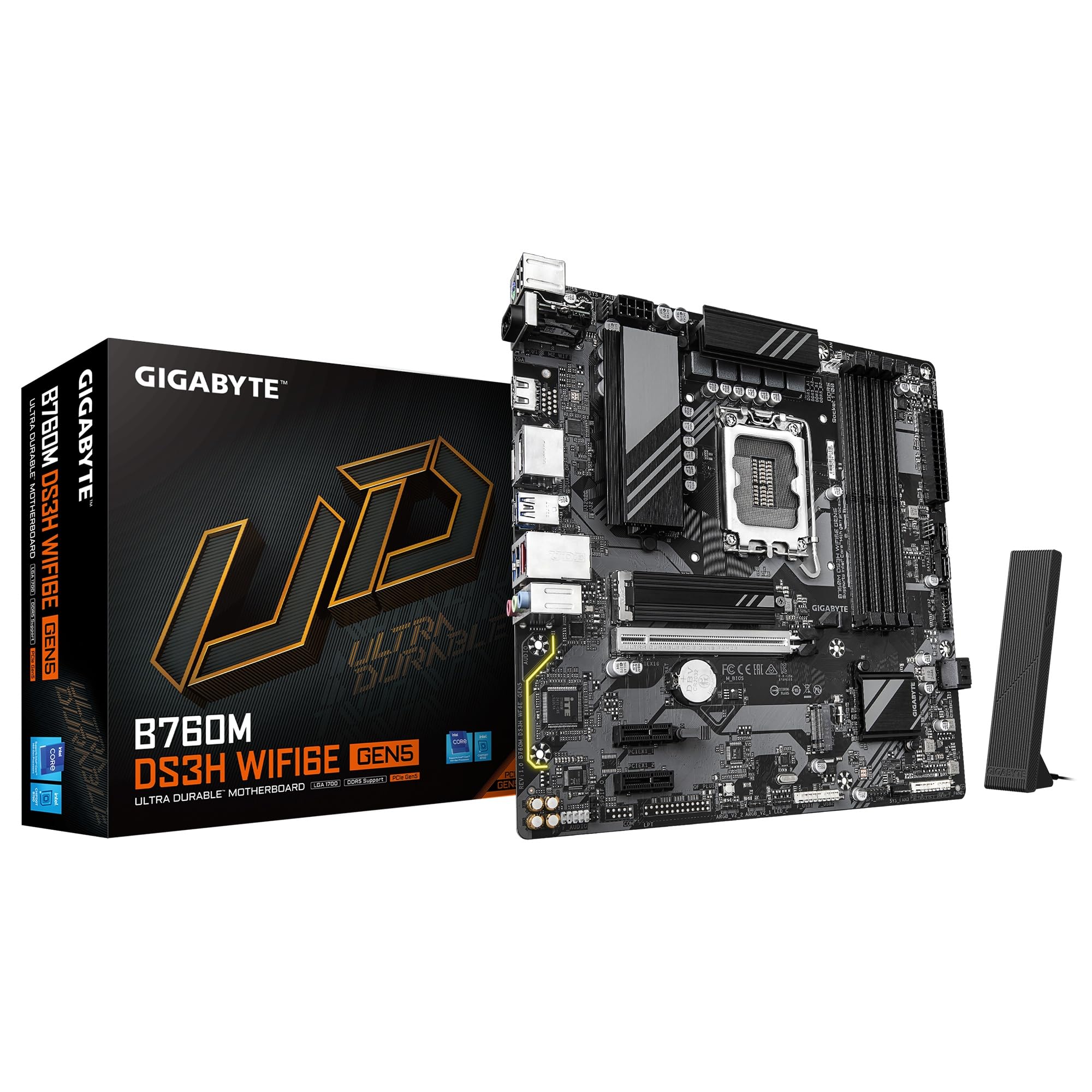 

Материнська плата GIGABYTE B760M DS3H WIFI6E GEN5 MB6763 Micro-ATX