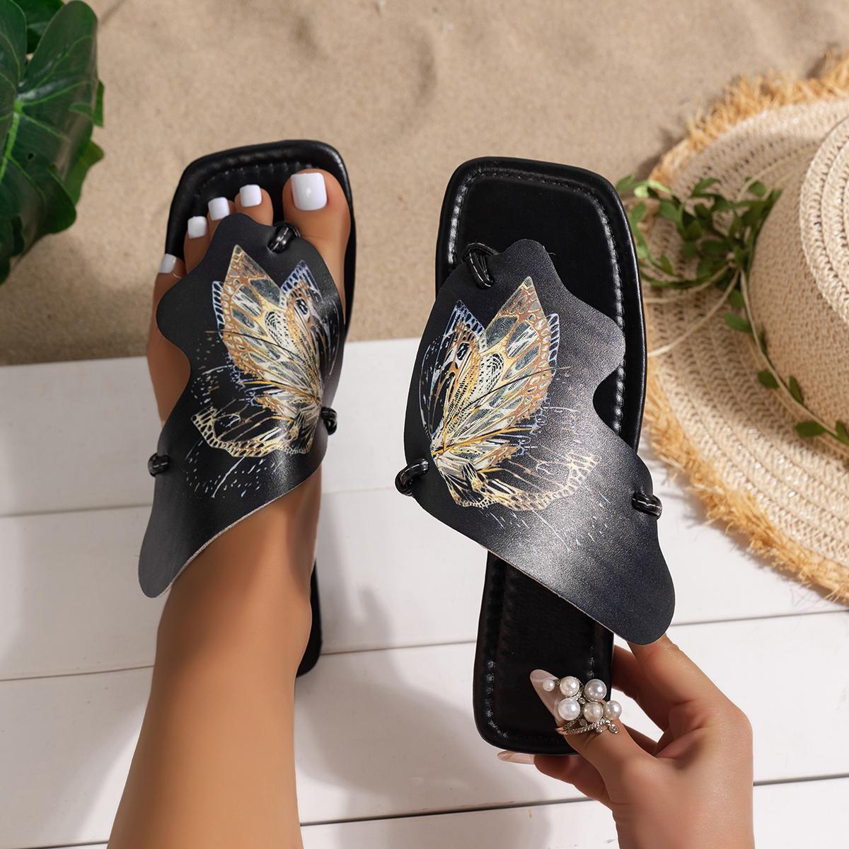 Женские красочные шлепанцы с бабочками — фото 4