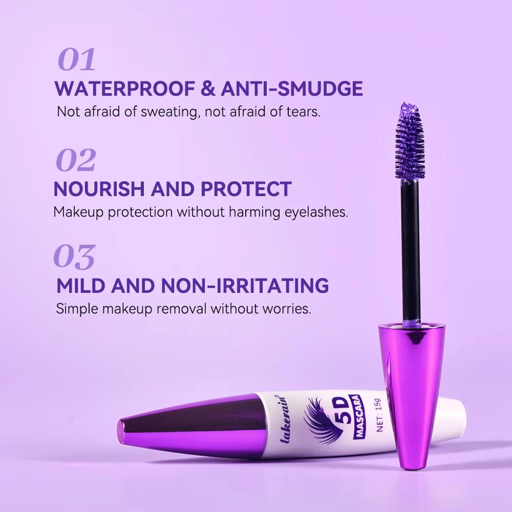5D Volume Lash Mascara Vodeodolná a dlhotrvajúca prírodná zhusťujúca rýchloschnúca maskara na predlžovanie rias
